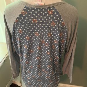 LuLaRoe Randy baseball style jersey knit top